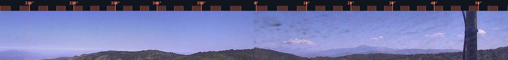 Naive pano with compass ruler: degree tick spacing varies across each frame